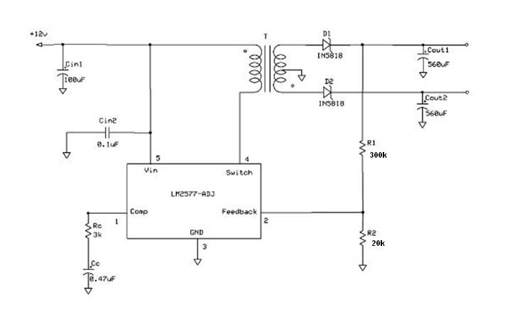 12vdc To 24vdc Flyback Converter(multiple Output)