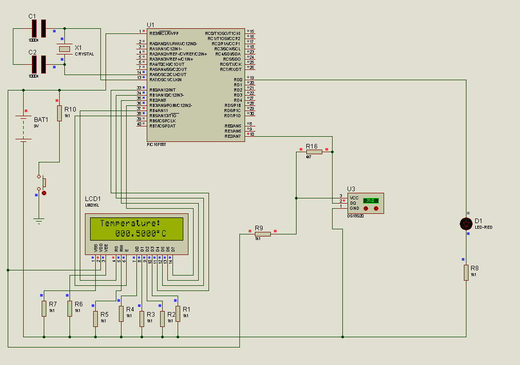 Temperature measurement using DS1820 sensor Problem