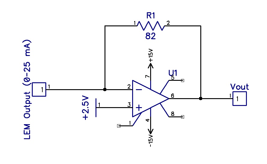 Typical connection diagram of the LV 25-P voltage sensor.