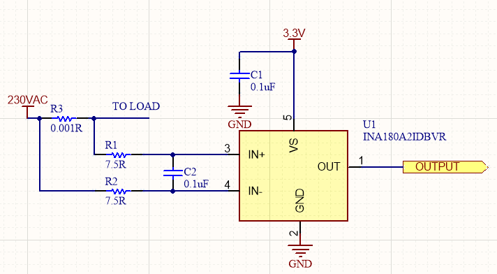 AC Current measurement using shunt resistor amplifer | for Electronics