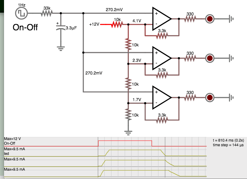 staggered turn-on-off 3-window comparator (3 opamps 1 cap sev resis 3 led).png