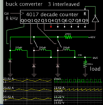 interleaved 3 buck converters driven by 4017 48v to 13v 43A.png