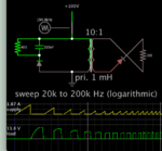 transformer 1mH pri flyback waveforms demo sweep 20-200 kHz.png