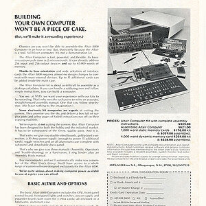 Altair Computer Ad May 1975  1
The MITS Altair 8800 computer was the first commercially successful home computer.
 Paul Allen and Bill Gates started M