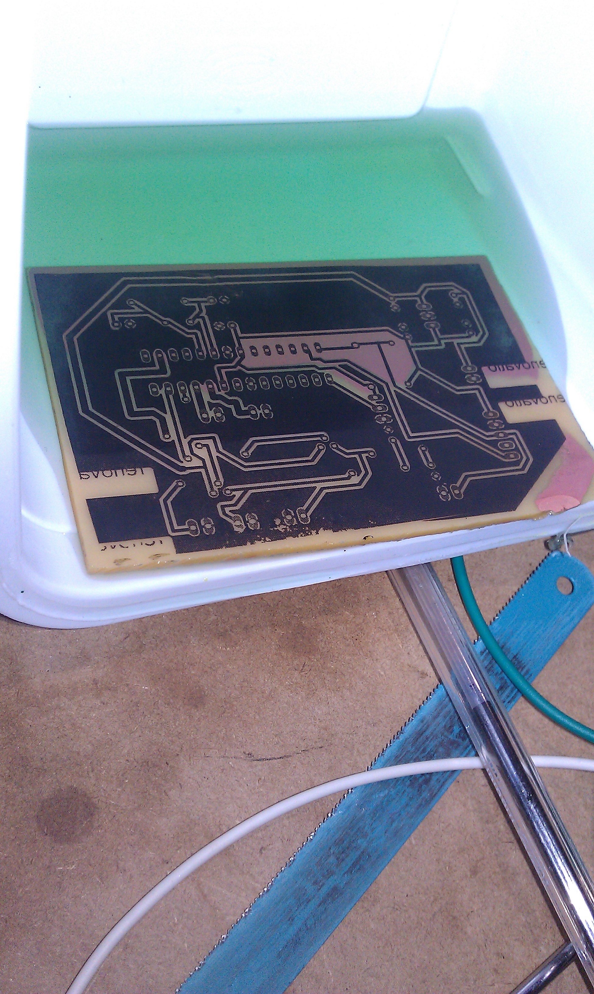 etching a garage door controller board