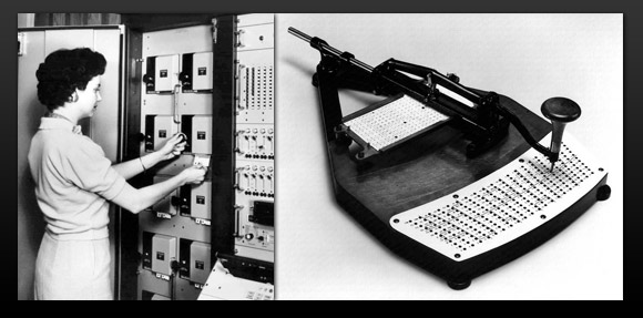 Punch card r w
Above left: Punch card reader. Above right: Punch card writer.